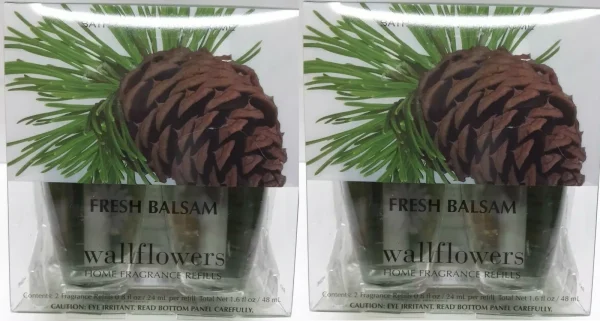 Bath & Body Works FRESH BALSAM Wallflowers Refill Bulbs (2) 2 Pack