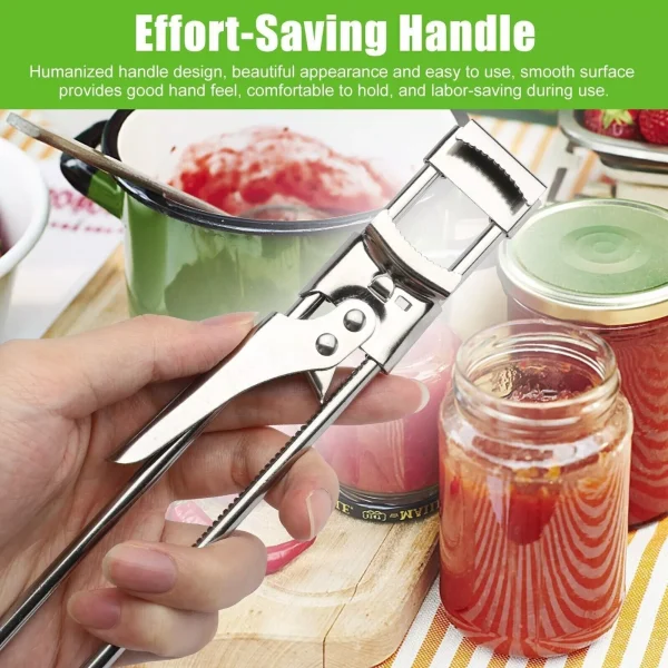 2X Adjustable Multifunctional Stainless Steel Can Opener Jar Lid Gripper Kitchen - Image 4