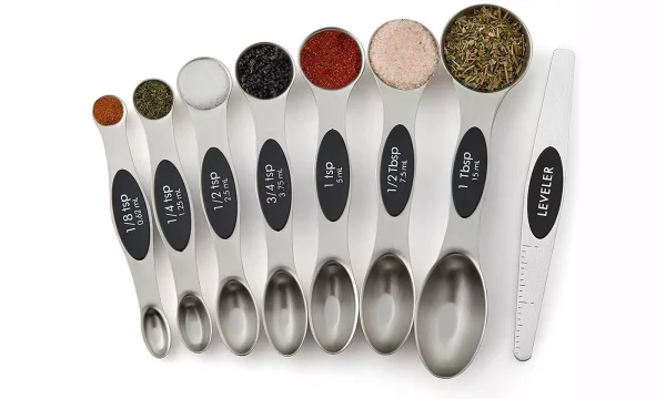 Magnetic Dual Sided Measuring Spoons with Leveler Set of 8-3 Colors To Pick From - Image 4