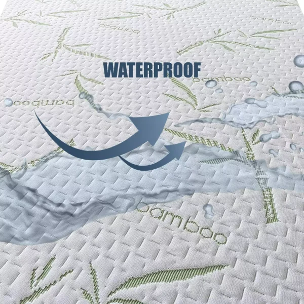 Bamboo Mattress Protector Hypoallergenic & Breathable Waterproof Mattress Cover - Image 4