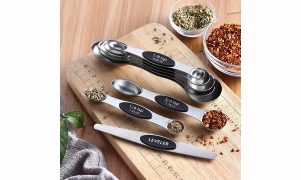 Magnetic Dual Sided Measuring Spoons with Leveler Set of 8-3 Colors To Pick From - Image 6