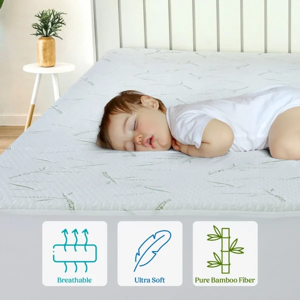 Bamboo Mattress Protector Hypoallergenic & Breathable Waterproof Mattress Cover - Image 6