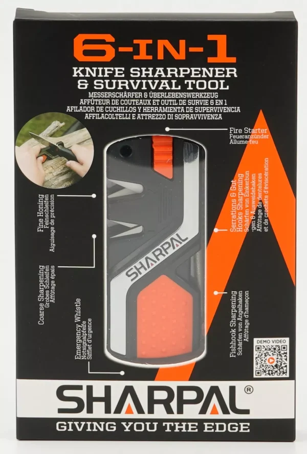 SHARPAL 6-In-1 Pocket Knife Sharpener&Survival Tool, with Fire Starter, Whistle - Image 7