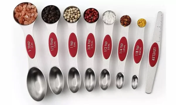 Magnetic Dual Sided Measuring Spoons with Leveler Set of 8-3 Colors To Pick From - Image 9